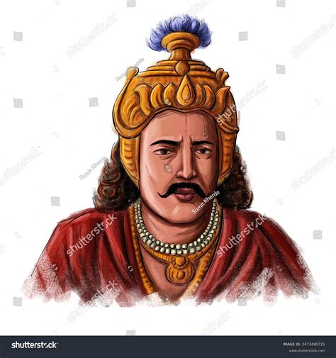 Bindusara Second Mauryan Emperor Magadha Ancient Stock Illustration