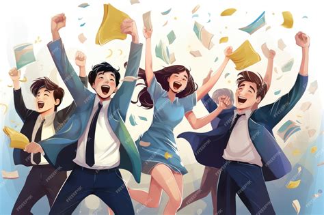 Premium AI Image | A dynamic group of individuals leaping into the air ...