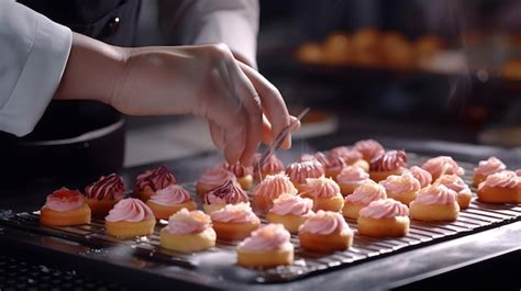 Premium Photo A Pastry Chefs Hands Crafting Delicate Pastries And Desserts