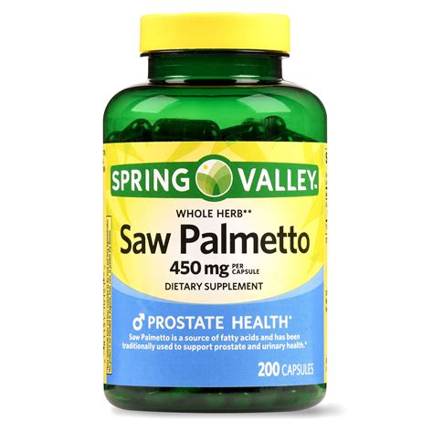 Spring Valley Whole Herb Saw Palmetto Capsules 450 Mg 200 Ct