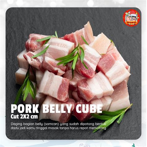 Jual Pork Belly Cube Cut Daging Samcan Babi Bali Potong Dadu Saikoro