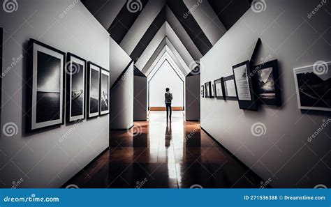 Interior of Modern Art Gallery Stock Illustration - Illustration of ...