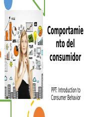 Consumer Behavior PPt2 Merc 3115 Pptx Comportamie Nto Del Consumidor