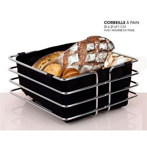 Corbeille Pain Multifonction Inox Doublure En Toile Panier De