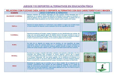 Ficha Online De Juegos Y Deportes Alternativos Para Primaria Puedes