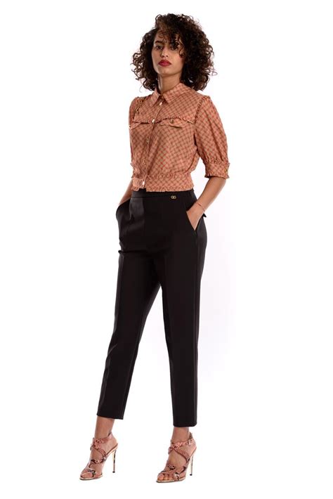 High Rise Cropped Trousers Elisabetta Franchi Tsigaloglou Collection