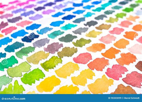 Палитра цвета Watercolour в желтой, оранжевом, зеленой, сини и VI ...