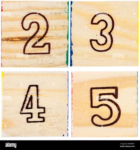 Wooden toy blocks with numbers isolated on white background Stock Photo - Alamy