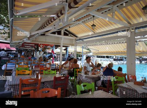 Sea Front Taverna Vassiliki Lefkada Greece Stock Photo Alamy