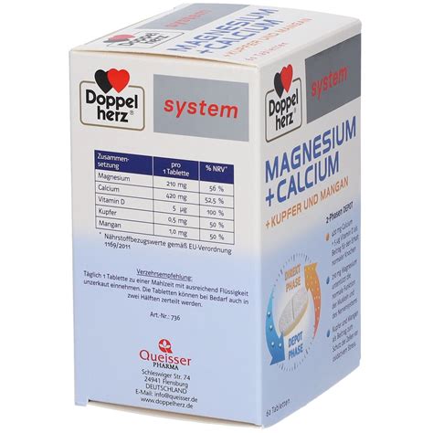 Doppelherz System MAGNESIUM CALCIUM KUPFER UND MANGAN 60 St Shop