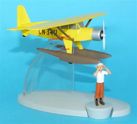 AVION JAUNE TINTIN Hydravion métal Bellanca 31 Pacemaker seaplane plane