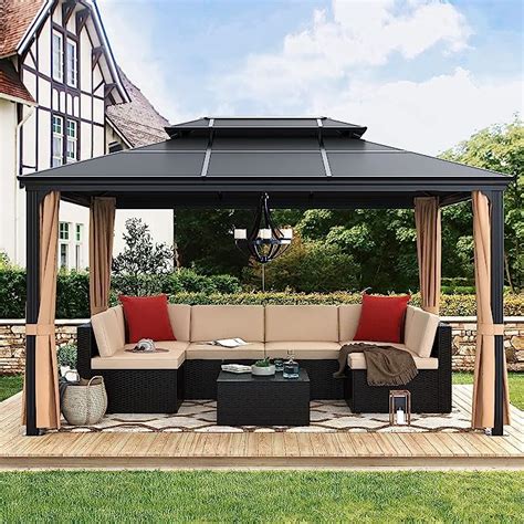 Amazon Greesum 10 X13 Hardtop Polycarbonate Gazebo Outdoor