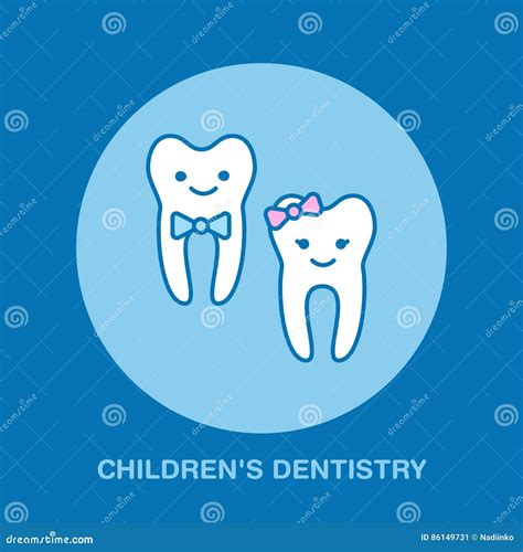 Children Dentistry Orthodontics Line Icon Dental Care Sign Smiling