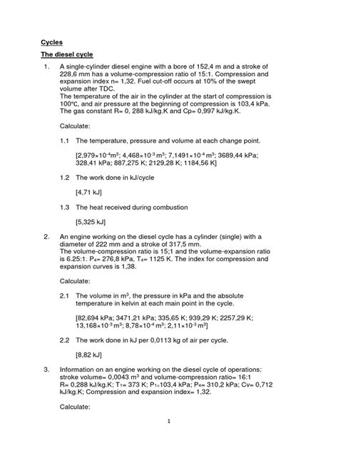 The Diesel Cycle | PDF | Diesel Engine | Engines