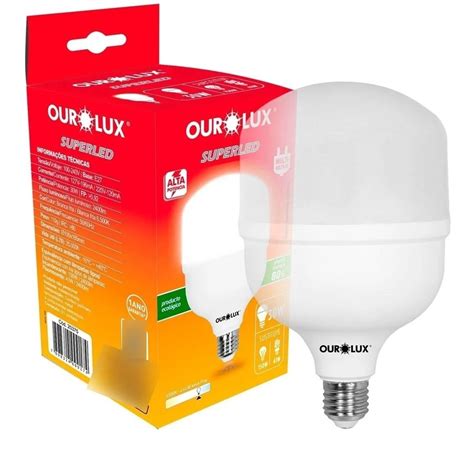 C S Construção Lâmpada Super LED Alta Potência 30W Bivolt Branco Frio