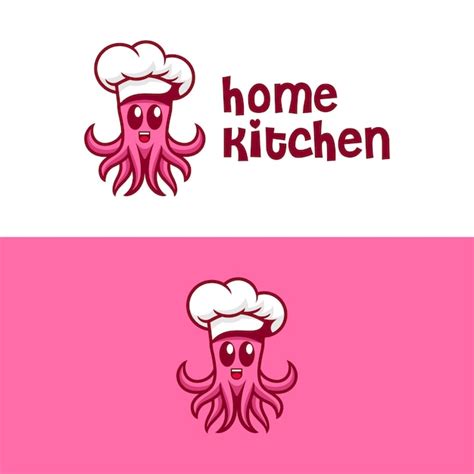 Logotipo Do Chef De Cozinha Squid Vetor Premium