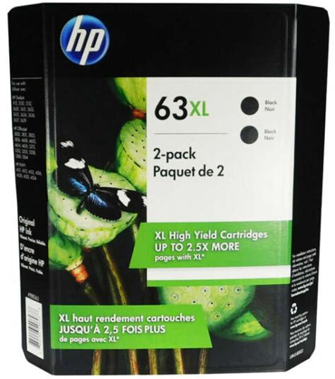 Hp 63xl L0r43bn Black Ink Cartridge 2 Pack For Sale Online Ebay