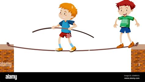 circus tightrope walk stock vector images alamy