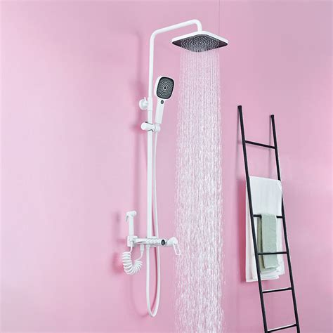 Wall Mount Rain Mixer Shower Combo Set 4 Way Shower Faucet Set China Shower Set And Faucet