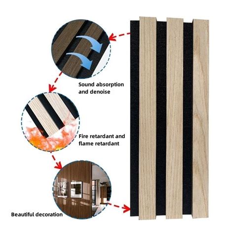 Soundproof Acoustic Pet Felt Wooden Wall Slats Mdf Ceiling Panel From