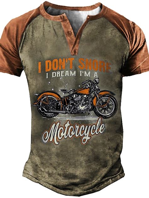 Herren T Shirt Henley Shirt Tee Slogan T Shirts Graphic Motorräder