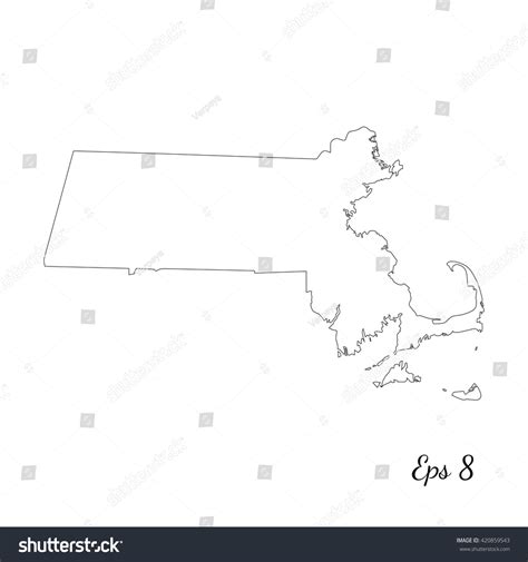 Vector map Massachusetts. Outline map. Isolated - Royalty Free Stock ...