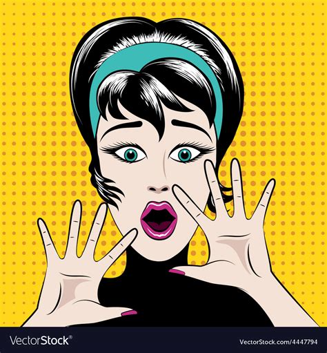 Scared Pop Art Woman Royalty Free Vector Image