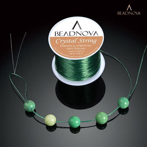 BEADNOVA 1mm Elastic Stretch Polyester Crystal String Cord For Jewelry