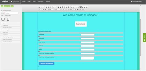 Create a Blank Landing Page Template - Boingnet