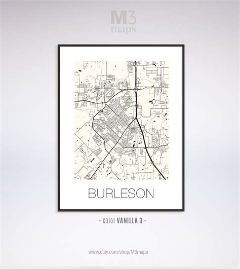 Burleson Texas Burleson TX Map Burleson Map Burleson Print | Etsy