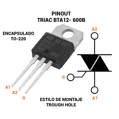 Triac Bta12 600b 600v 12a Unit Electronics