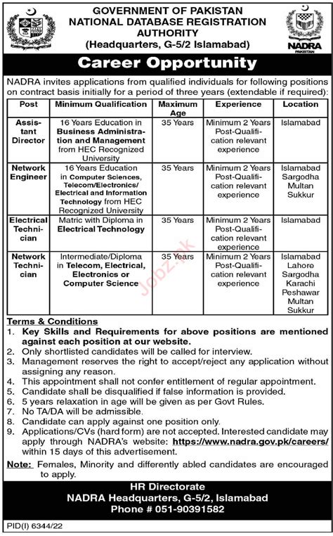 Job Positions At National Database Registration Authority 2025 Job