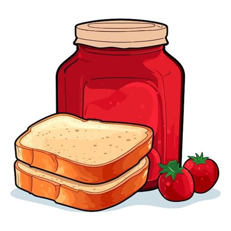 Premium Vector Vector Image Of Bread An Jam