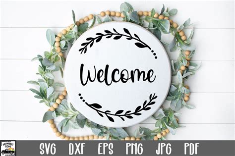 Welcome SVG File Round Sign SVG By Shannon Keyser TheHungryJPEG