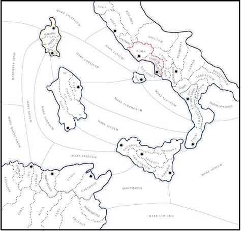 Printer friendly Punic Wars map redraw : r/diplomacy