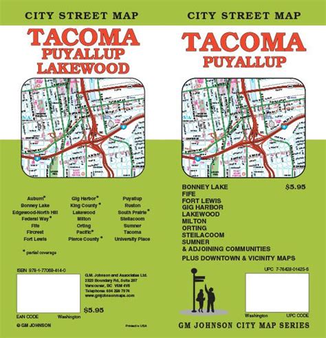 Tacoma / Puyallup / Lakewood, Washington Street Map - GM Johnson Maps