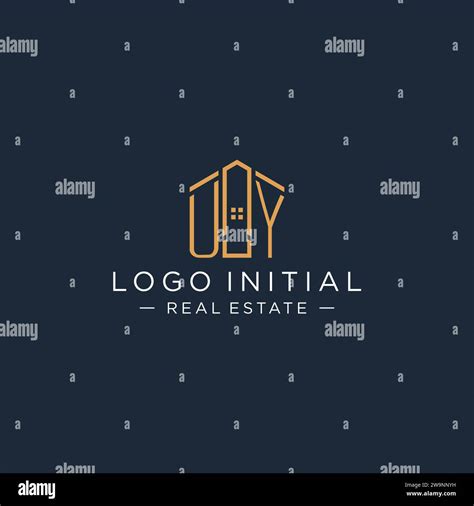 Initial Letter Uy Logo With Abstract House Shape Luxury And Modern