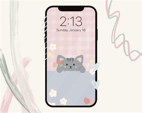 Pink Cat Wallpaper Cute Cat Aesthetic Simple iPhone XR Wallpapers ...