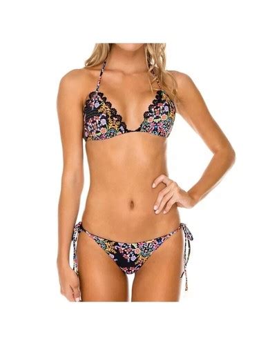 Bikini Femme Deux Pi Ces Slips Haut Mini Triangle Lacets Mini Color Ebay