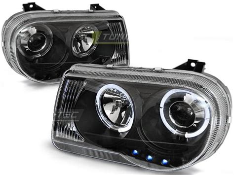 Paire De Feux Phares Chrysler C Angel Eyes Noir