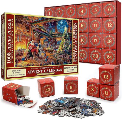 Kirakós Adventi Naptár 2023 1008 Részes Puzzle 24 Nap Karácsonyi