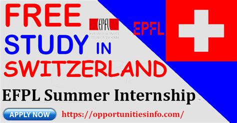 Epfl Summer Internship In Switzerland 2025 2026 [fully Funded]