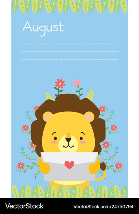 Cute animals calendar Royalty Free Vector Image