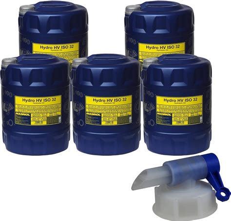 5x 20 Liter Mannol Hydro HV ISO 32 Hydrauliköl HVLP 32 Öl Oil DIN 51524