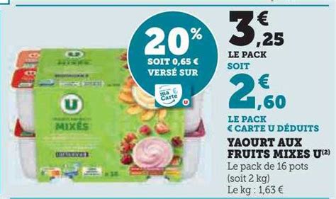 Promo Yaourt Aux Fruits Mixes U Chez Super U Icatalogue Fr