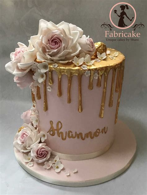 Pink And Gold Drip Cake CakeCentral