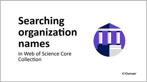 Web Of Science Core Collection Organization Name Searching Youtube