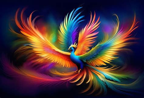 A Majestic Phoenix Unveiling Mystical Brilliance Stock Illustration ...