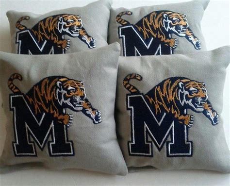 Memphis Tigers Logo At Embroidered Pillow Items With Logo Embroidery