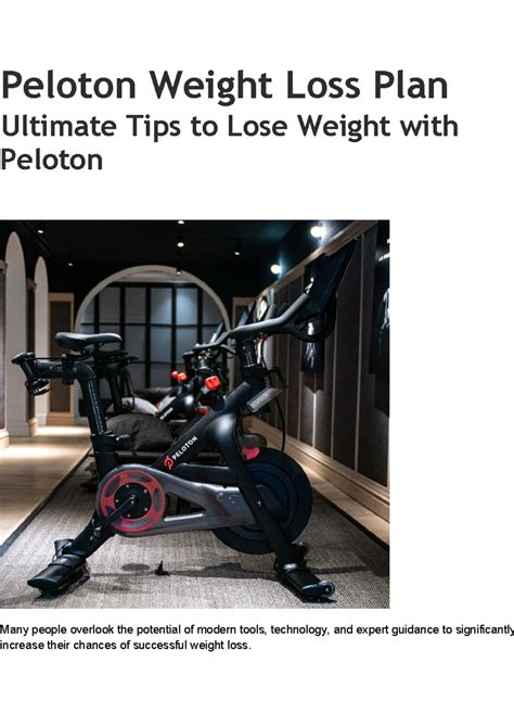 Peloton Weight Loss Plan - Peloton Weight Loss Plan Ultimate Tips to
